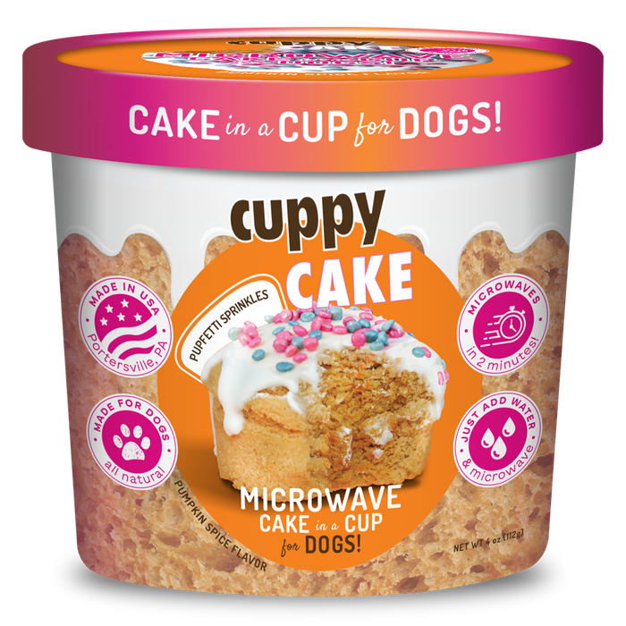 Puppy Cake Cuppy Cake Mix Pumpkin Spice with Pupfetti Sprinkles