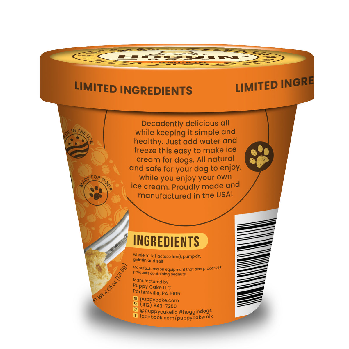 Puppy Cake Hoggin' Dogs Ice Cream Mix Pumpkin 4.65 oz