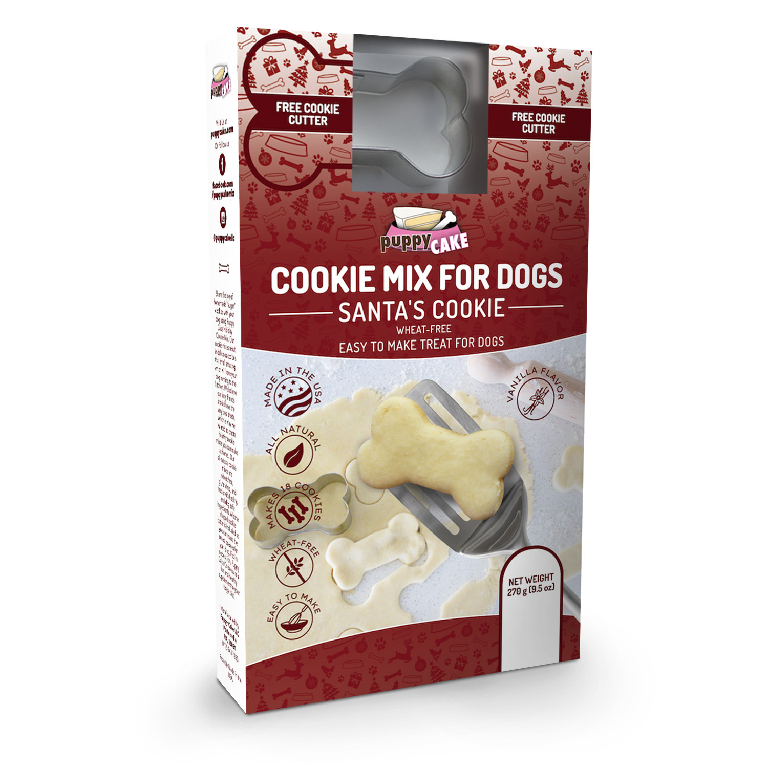 Puppy Cake Santa's Cookie Mix and Cookie Cutter 9.5oz