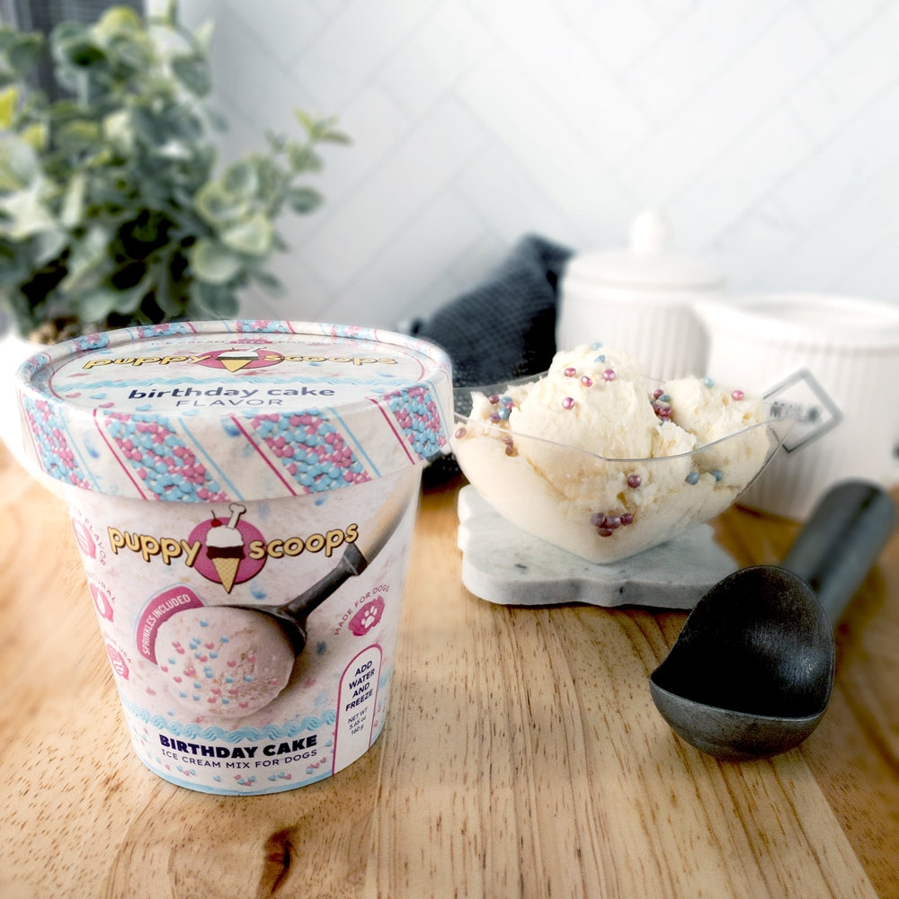 Puppy Cake Scoops Ice Cream Mix Birthday Cake with Pupfetti Sprinkles Pint Large 5.65oz