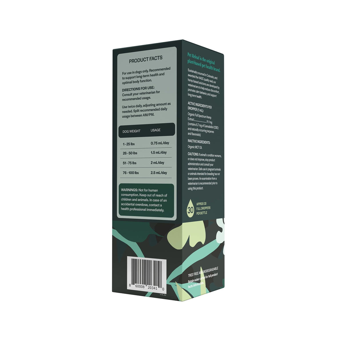 Pet Releaf USDA Organic Daily Releaf 200mg CBD Oil for Medium Dogs