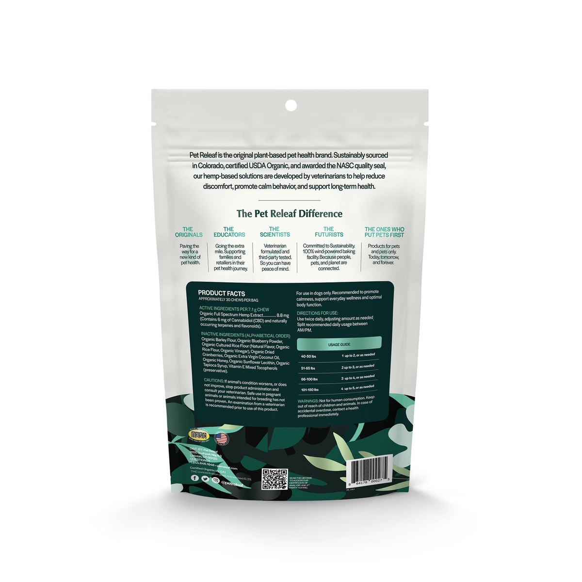 Pet Releaf Daily Releaf Blueberry Cranberry CBD Edibites for Large Dogs