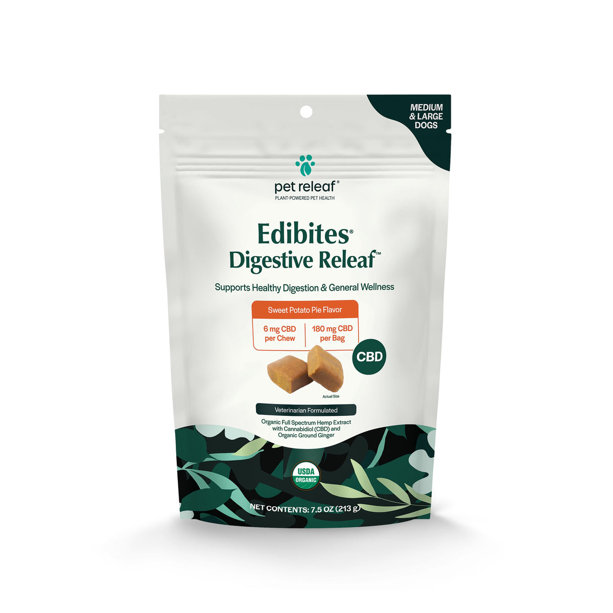Pet Releaf Digestive Releaf Sweet Potato CBD Edibites for Large Dogs