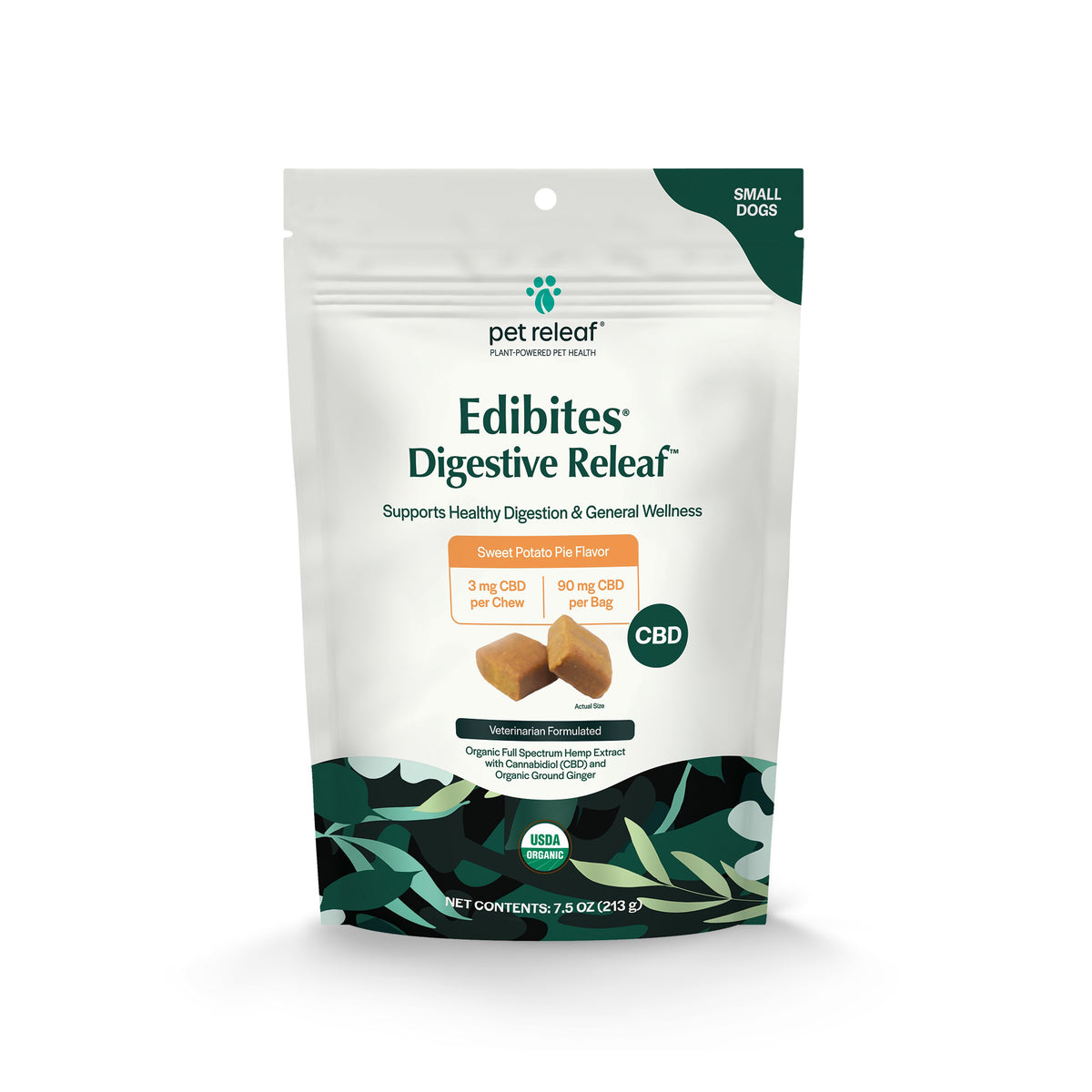 Pet Releaf Digestive Releaf Sweet Potato CBD Edibites for Small Dogs
