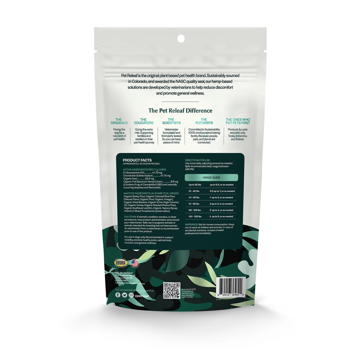Pet Releaf Hip and Joint Releaf Peanut Butter Banana CBD Edibites Family Size