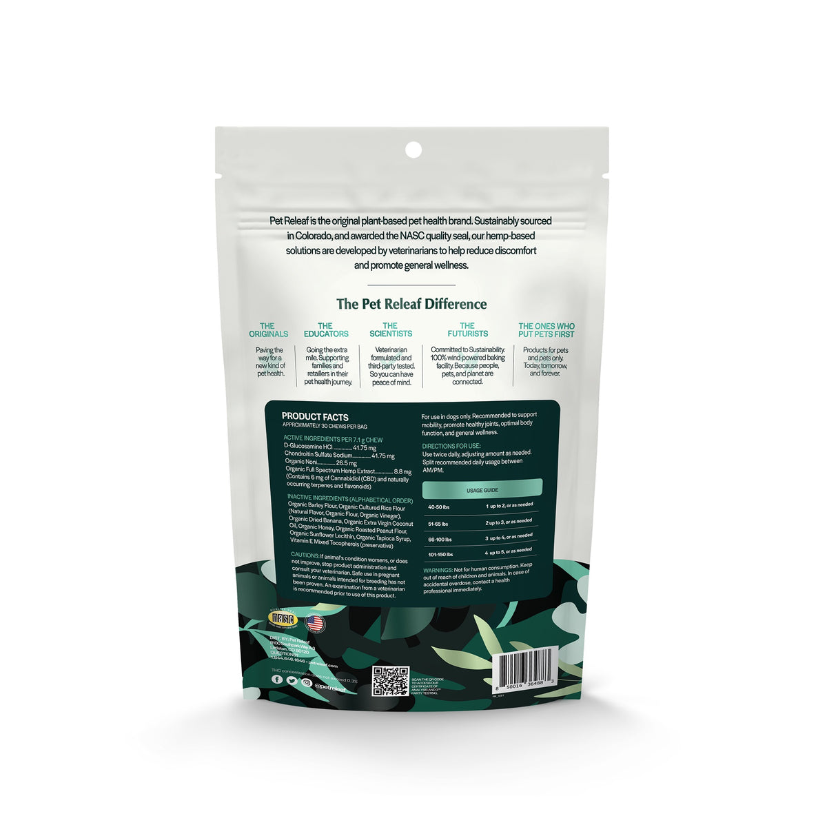 Pet Releaf Hip and Joint Releaf Peanut Butter Banana CBD Edibites for Large Dogs