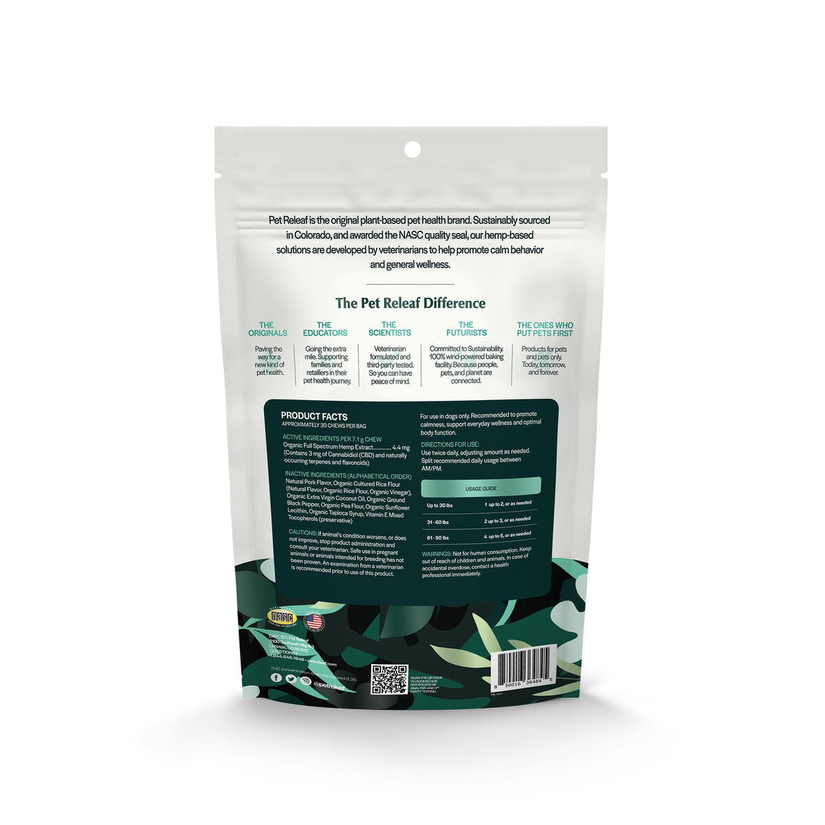 Pet Releaf Stress Releaf Peppered Bacon CBD Edibites for Small Dogs