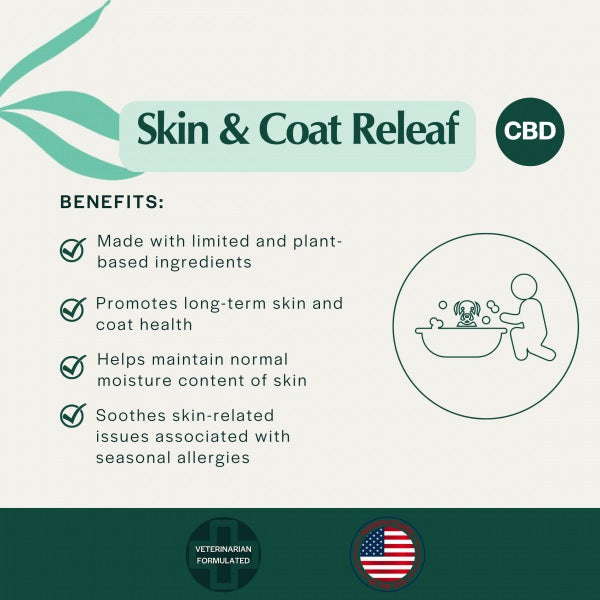Pet Releaf Skin and Coat Releaf Shampoo Sensitive Skin 100 MG CBD