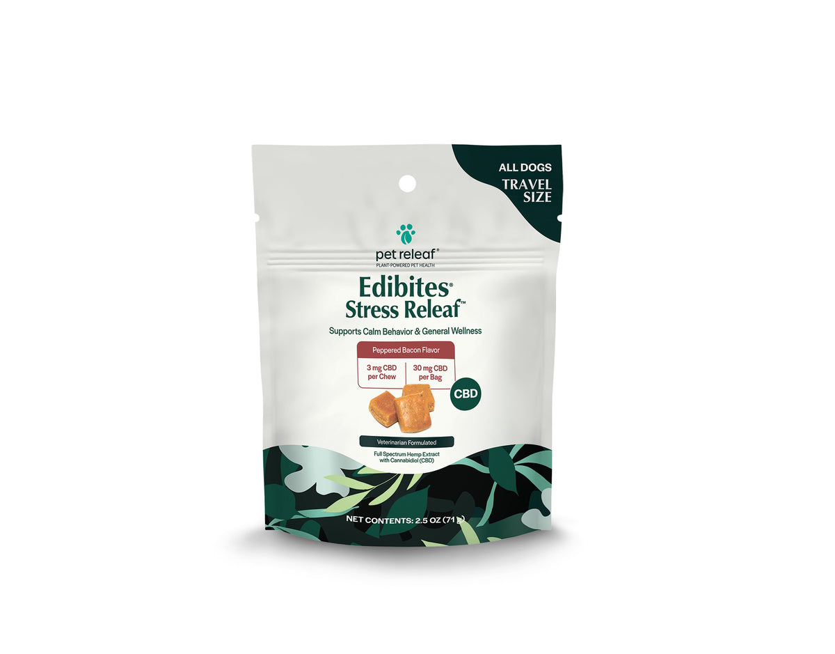Pet Releaf Stress Releaf Peppered Bacon Hemp Edibites Travel Size