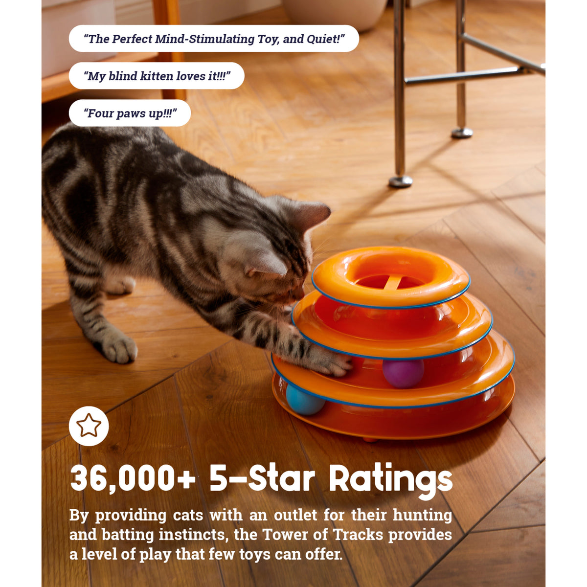 Catstages Tower of Tracks Interactive Cat Toy Multicolor 3-Tier