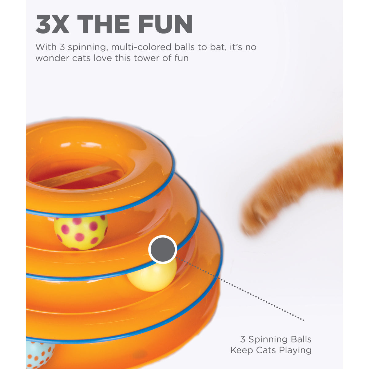 Catstages Tower of Tracks Interactive Cat Toy Multicolor 3-Tier