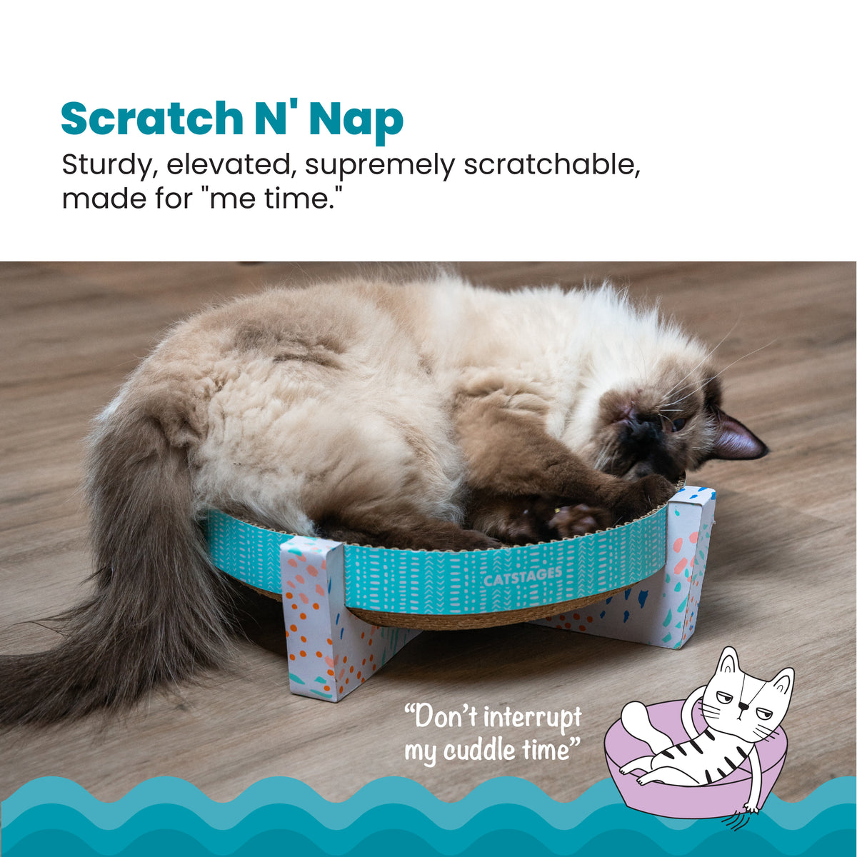 Catstages Scratch, Snuggle & Rest Corrugated Cat Scratcher With Catnip