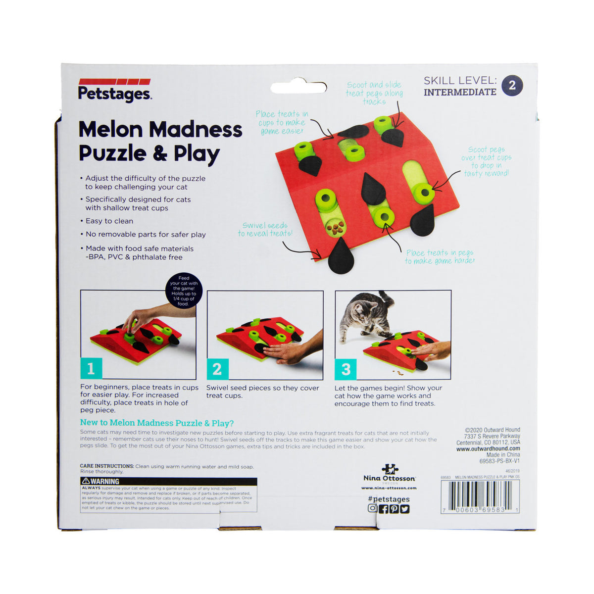 Catstages Melon Madness Puzzle Cat Toy Pink
