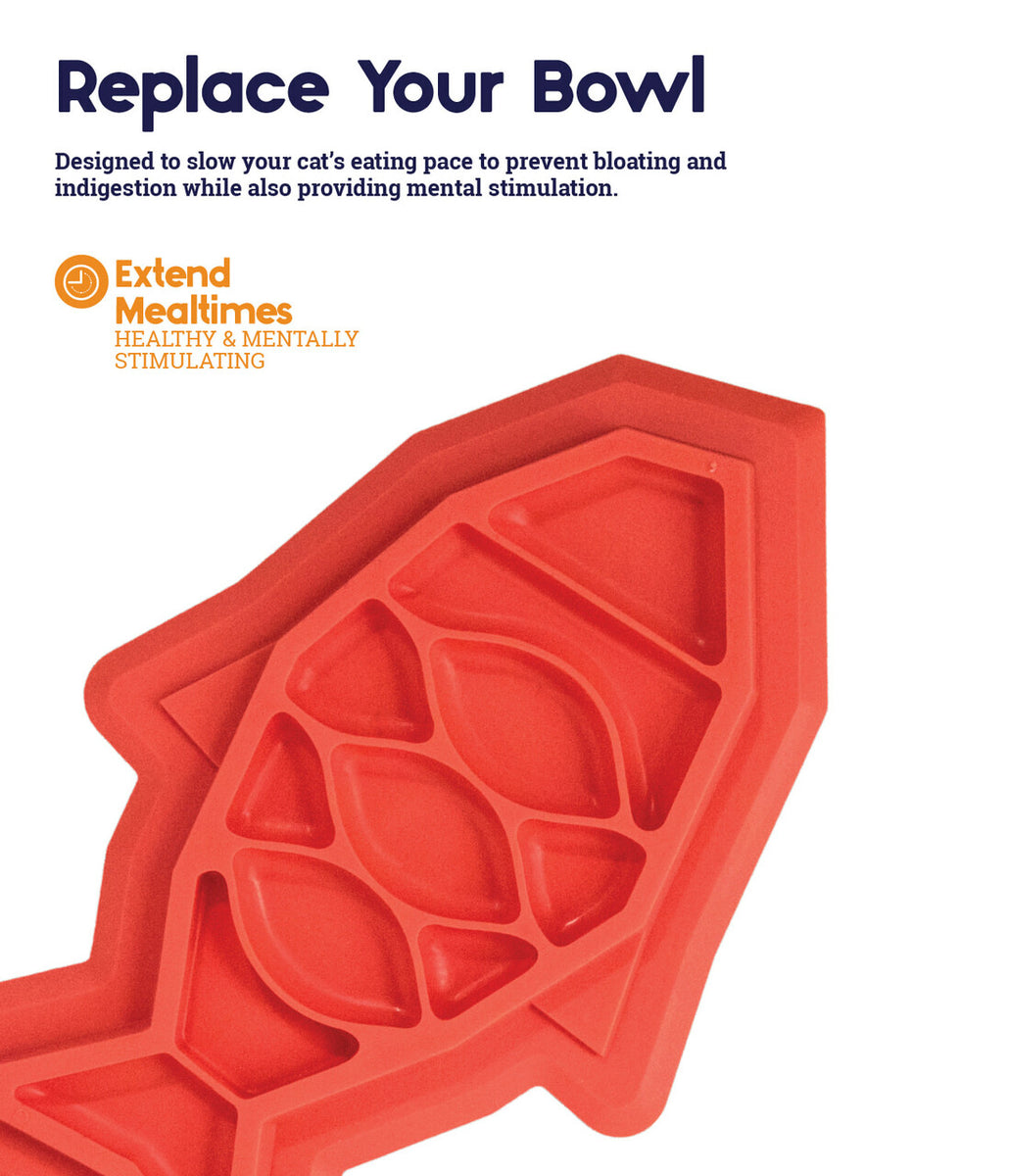 Catstages Fishie Fun Feed Mat Slow Feeder Cat Bowl