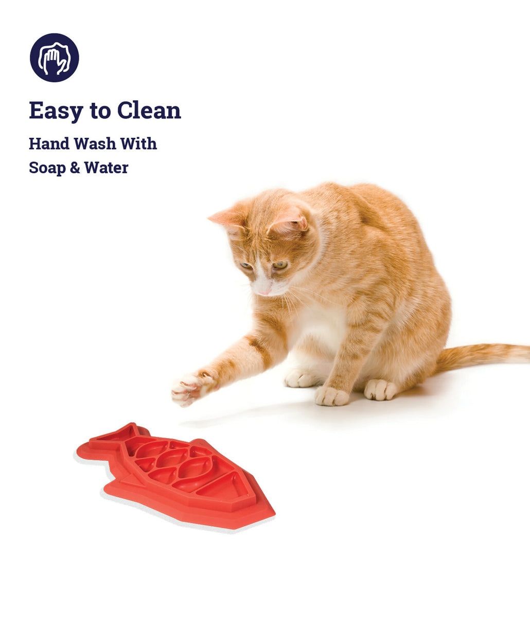 Catstages Fishie Fun Feed Mat Slow Feeder Cat Bowl