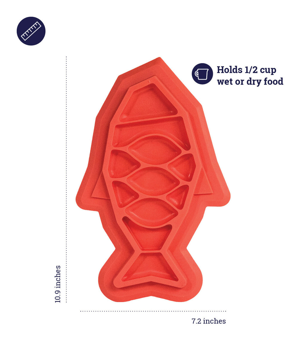 Catstages Fishie Fun Feed Mat Slow Feeder Cat Bowl