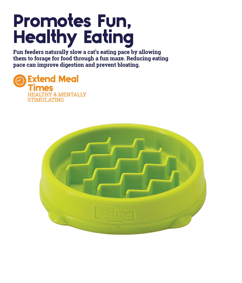 Catstages Kitty Slow Feeder Cat Bowl Green