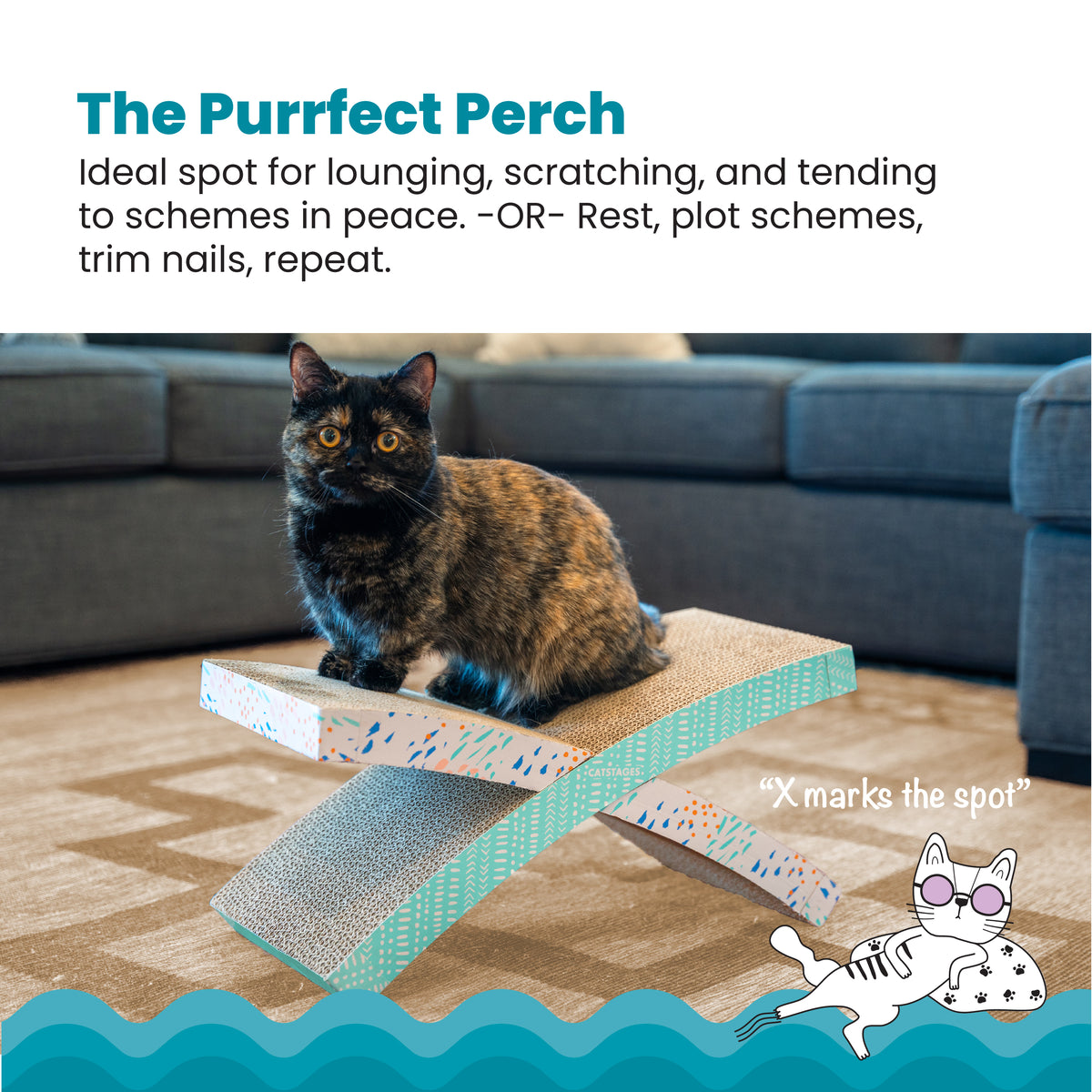Catstages Easy Life Hammock Corrugated Cat Scratcher With Catnip