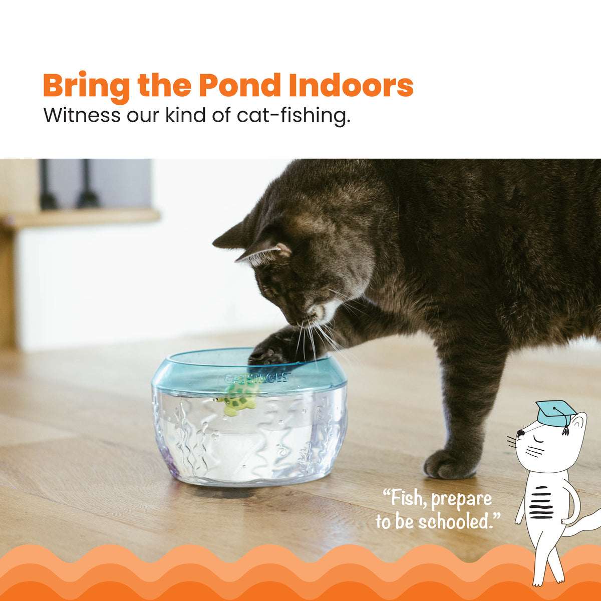Catstages Meow-Smerizing Fish Bowl Cat Toy Blue