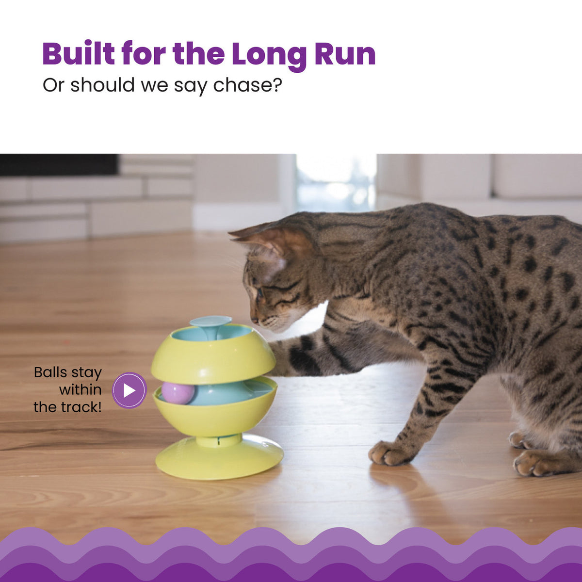 Catstages Twist-A-Ball Track Cat Toy Green