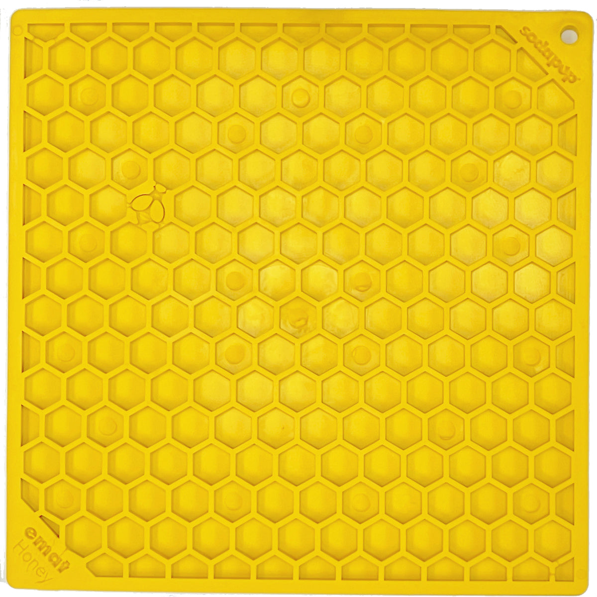 SodaPup TPE eMat Enrichment Lick Mat Honeycomb Yellow Large 8"