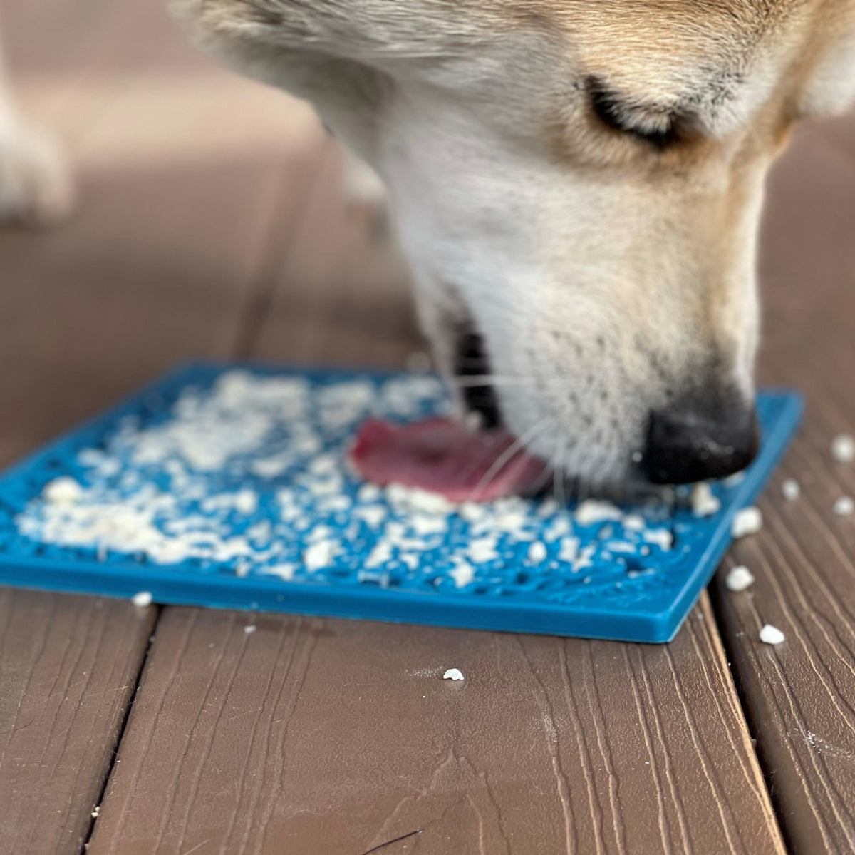 SodaPup TPE eMat Enrichment Lick Mat Jigsaw Blue Large 8"