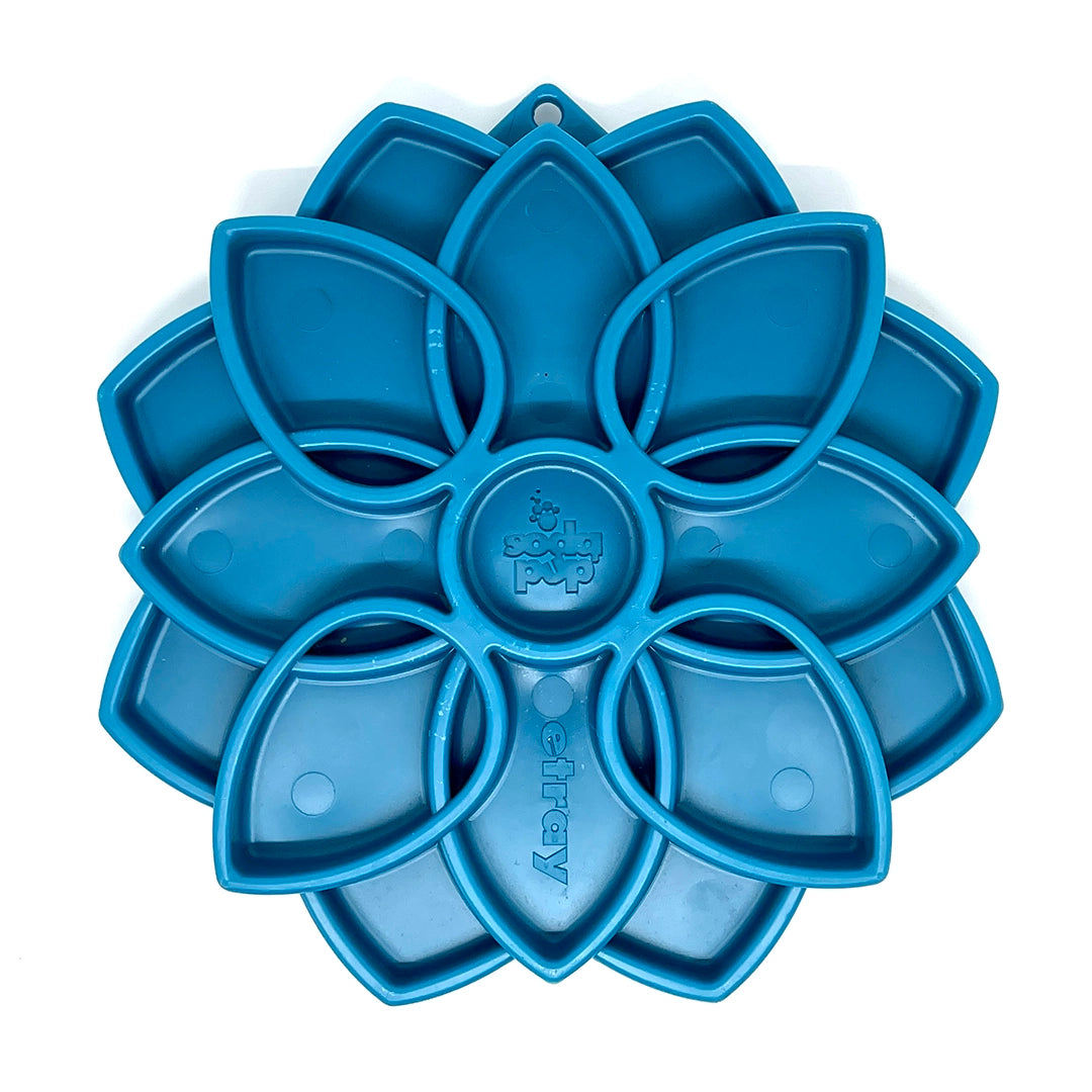 SodaPup Mandala eTray Enrichment Feeder for Dogs Blue 8"