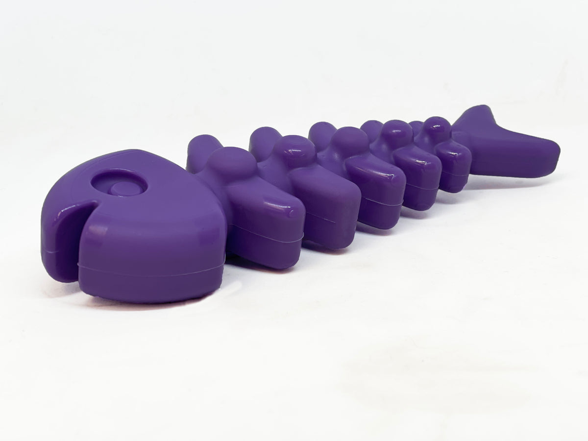 SodaPup Nylon Fish Bone Durable Chew Toy Purple 8"