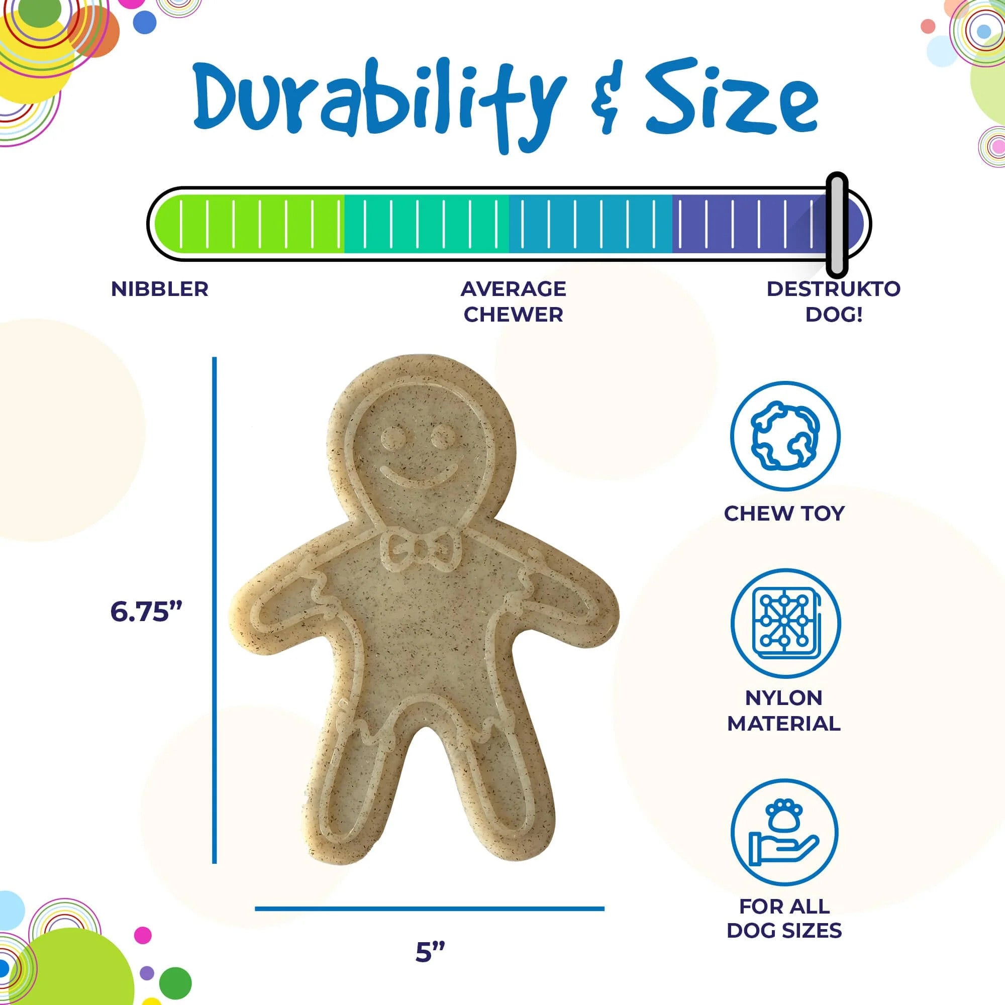 SodaPup Nylon Gingerbread Man - Brown