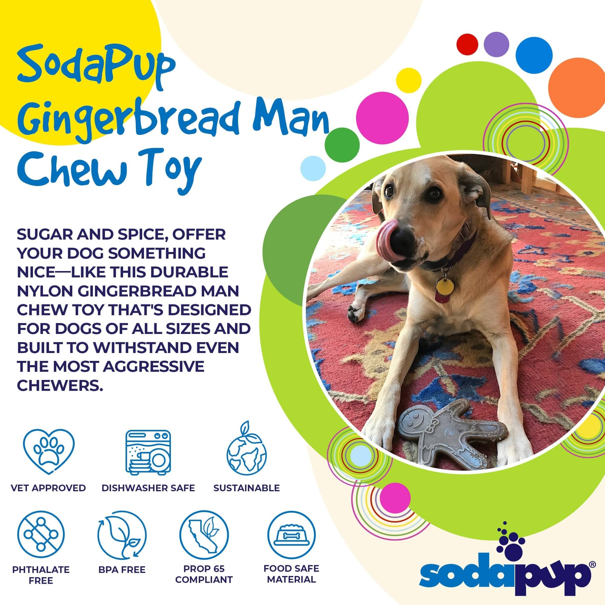 SodaPup Nylon Gingerbread Man - Brown