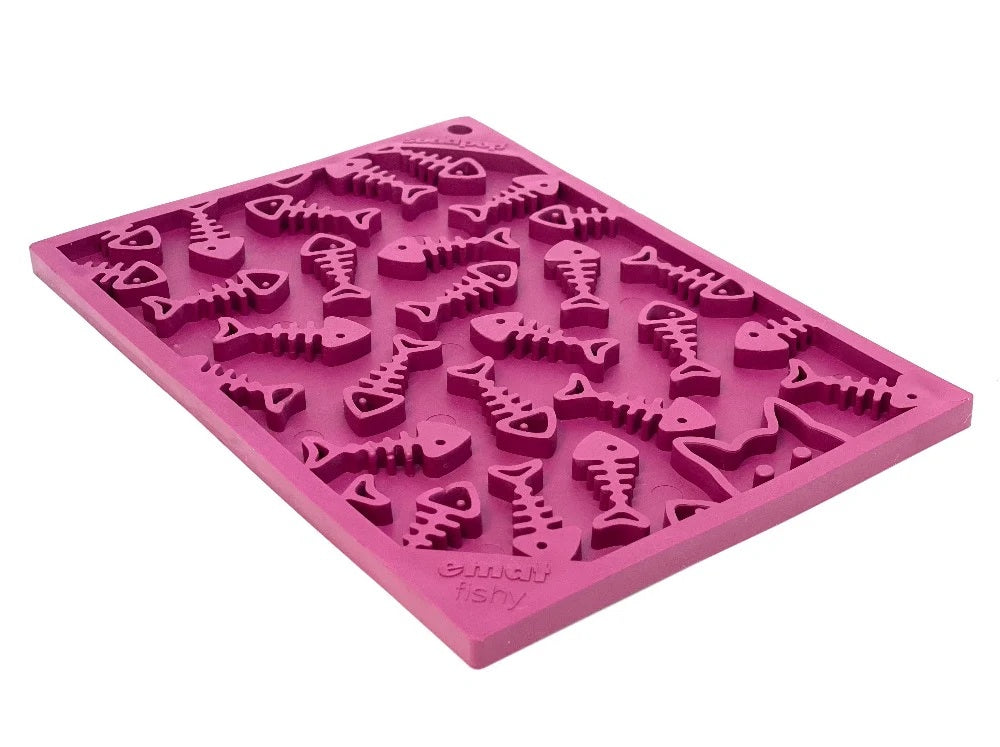 SodaPup TPE eMat Fishy Enrichment Lick Mat Plum