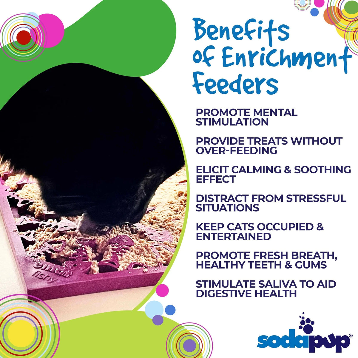 SodaPup TPE eMat Fishy Enrichment Lick Mat Plum