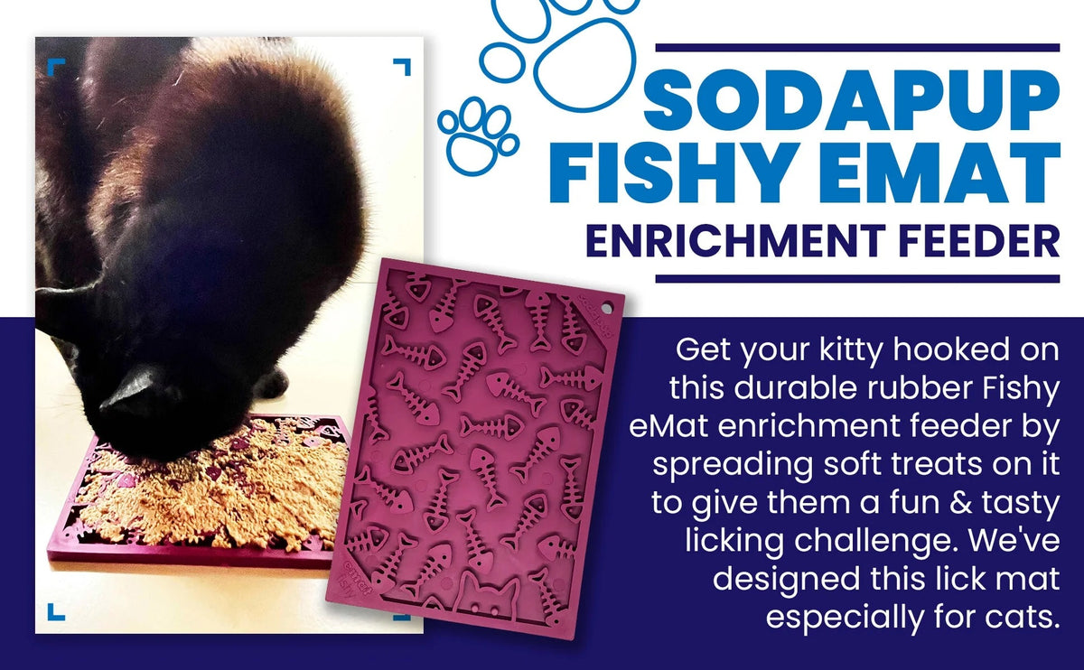 SodaPup TPE eMat Fishy Enrichment Lick Mat Plum