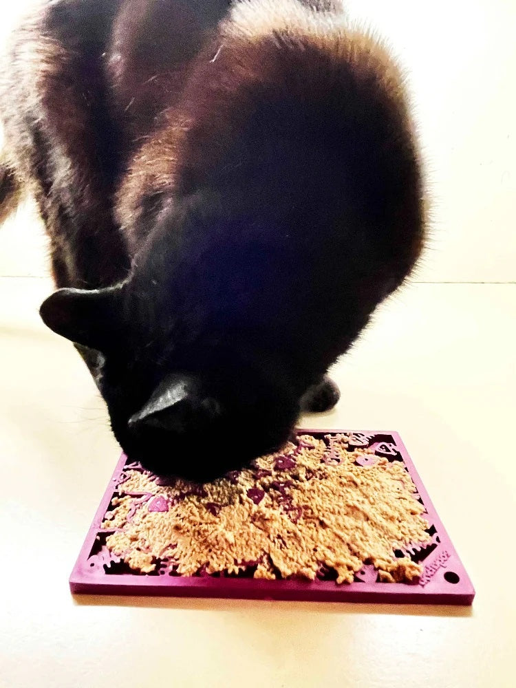 SodaPup TPE eMat Fishy Enrichment Lick Mat Plum