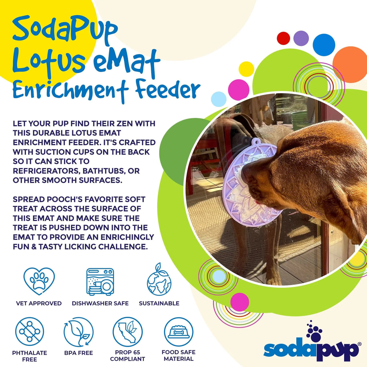SodaPup TPE eMat Lotus Enrichment Lick Mat Pastel Purple