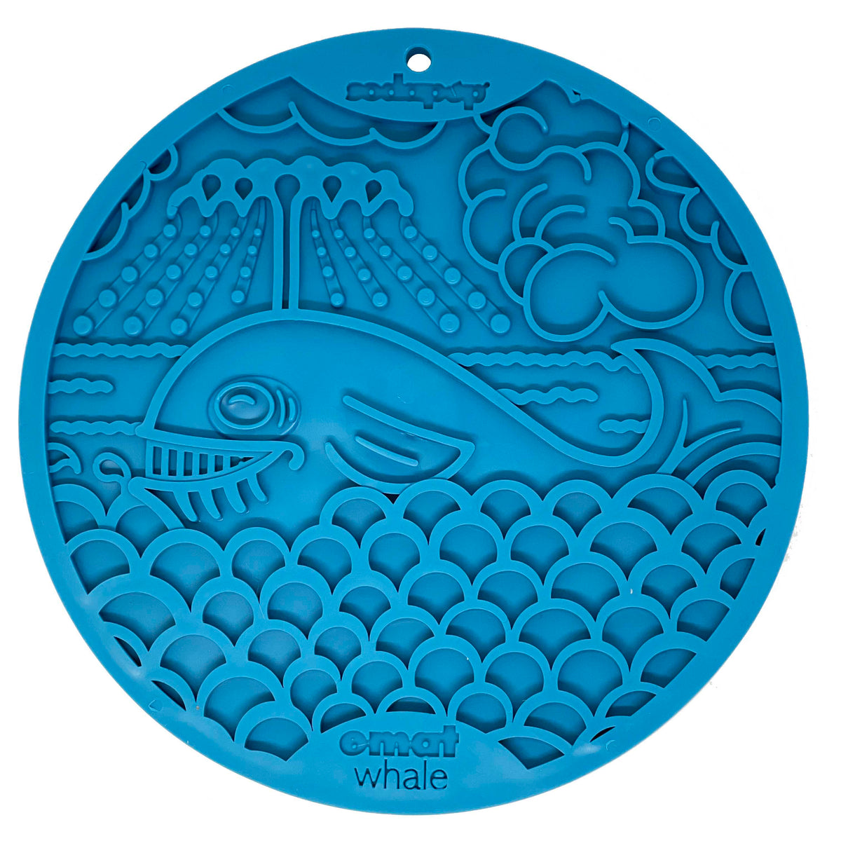 SodaPup eMat Enrichment Lick Mat Whale with Suction Cups Blue 8"