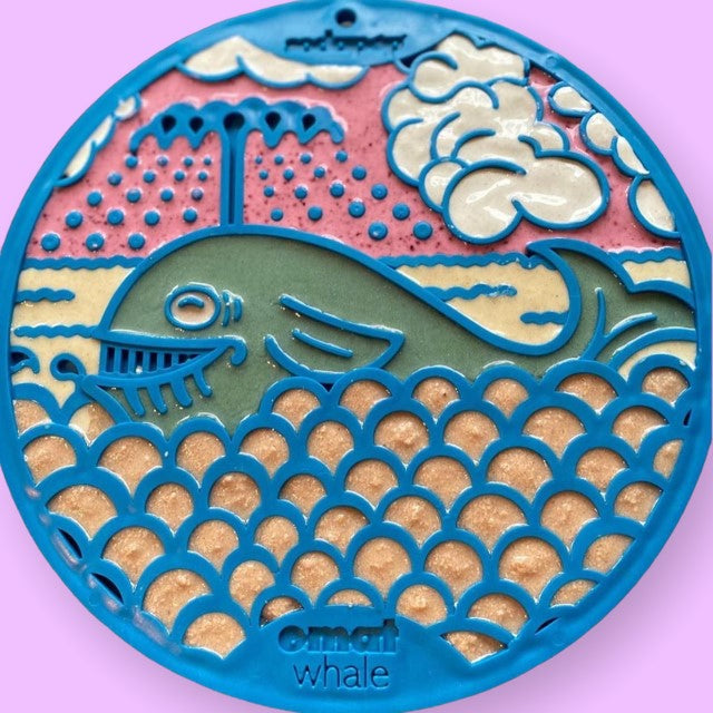 SodaPup eMat Enrichment Lick Mat Whale with Suction Cups Blue 8"