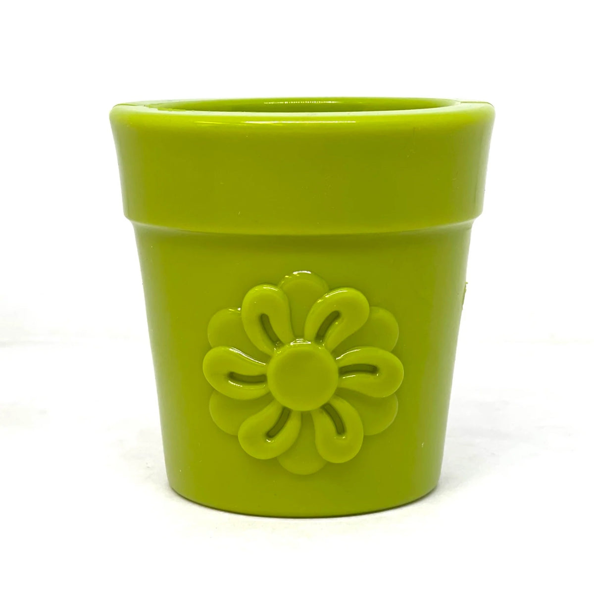 SodaPup Rubber  Flower Pot Durable Treat Dispenser Dog Toy Green 3.5"