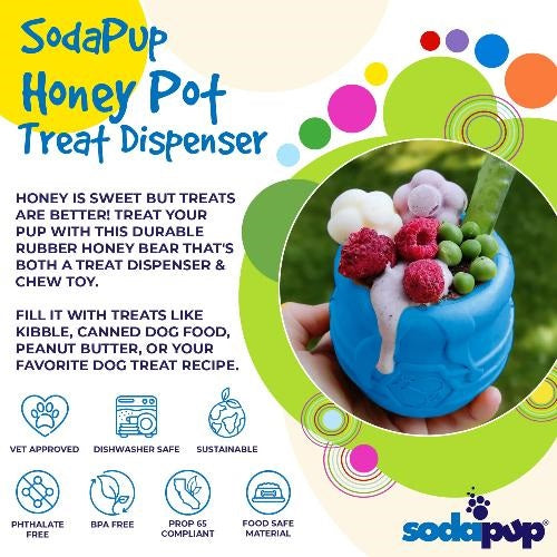 SodaPup PUP-X Honey Pot Dog Chew Toy Blue XL