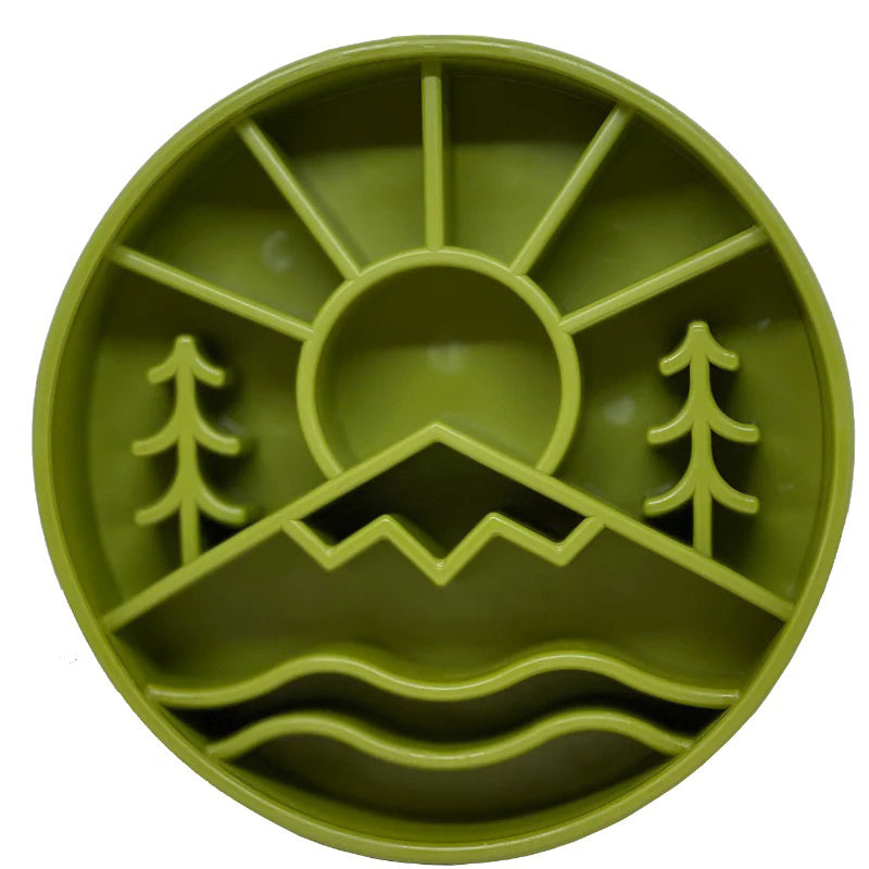 SodaPup Great Outdoors eBowl Enrichment Slow Feeder Bowl Green 8"