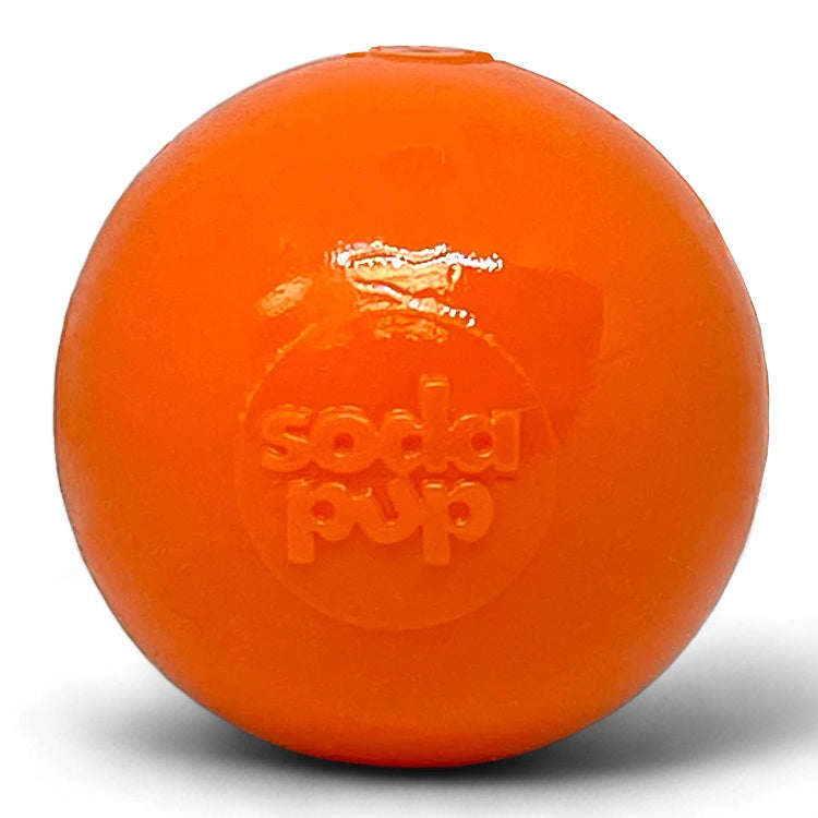 SodaPup PUP-X Squeaker Ball Dog Fetch Toy Orange Medium