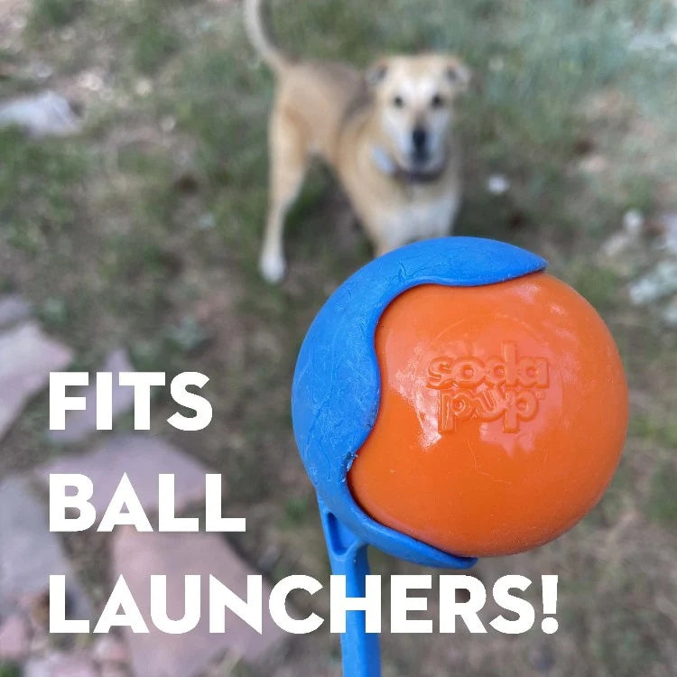 SodaPup PUP-X Squeaker Ball Dog Fetch Toy Orange Medium