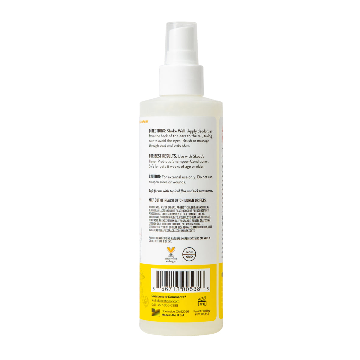 Skout's Honor Probiotic Daily Use Deodorizer Honeysuckle 8 oz
