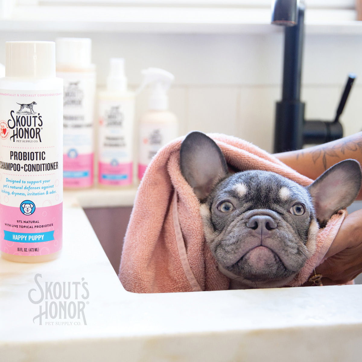 Skout's Honor Probiotic Shampoo + Conditioner Happy Puppy 16 oz
