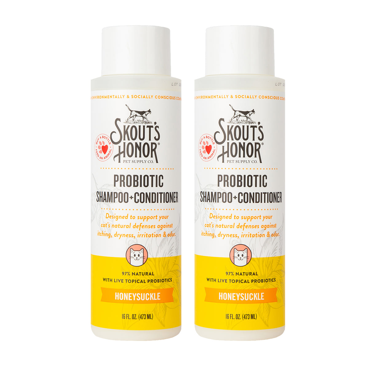 Skout's Honor Cat Probiotic Shampoo + Conditioner Honeysuckle 16oz