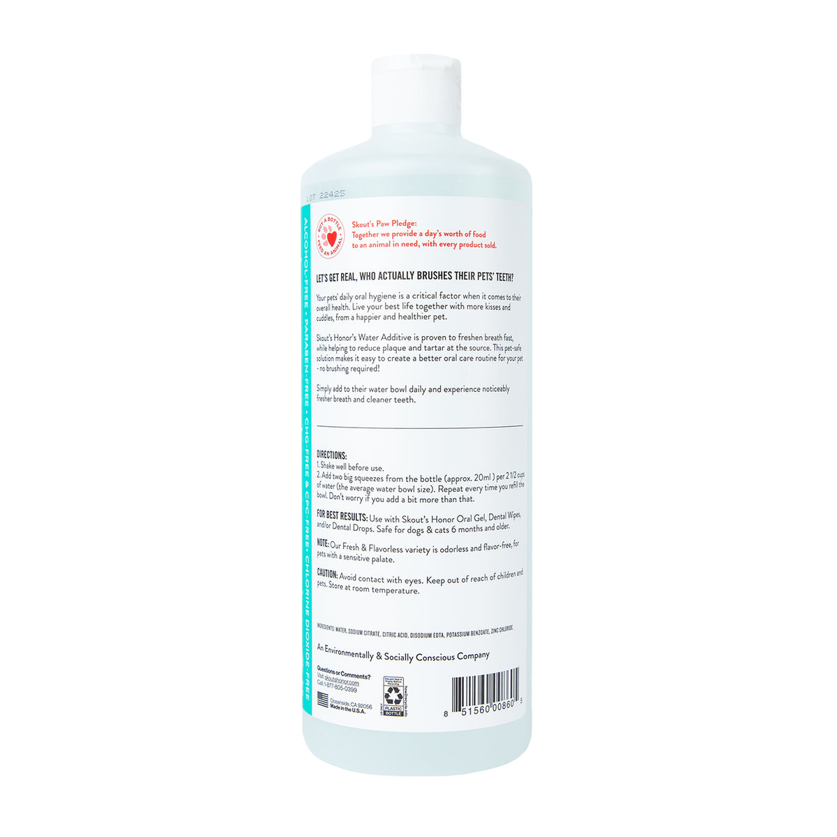 Skout's Honor Oral Care Water Additive: Fresh & Flavorless 32oz