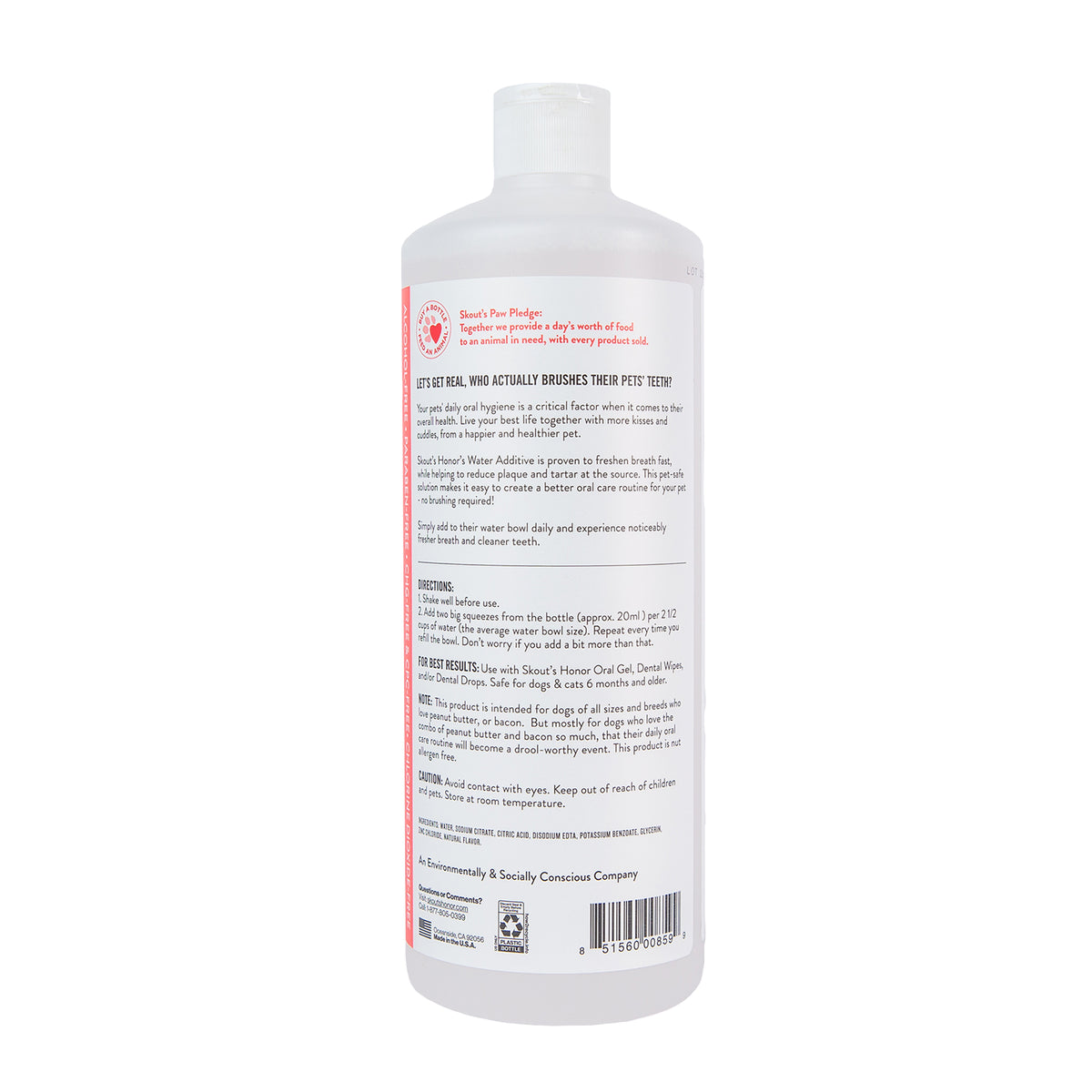 Skout's Honor Oral Care Water Additive: Peanut Butter & Bacon 32oz