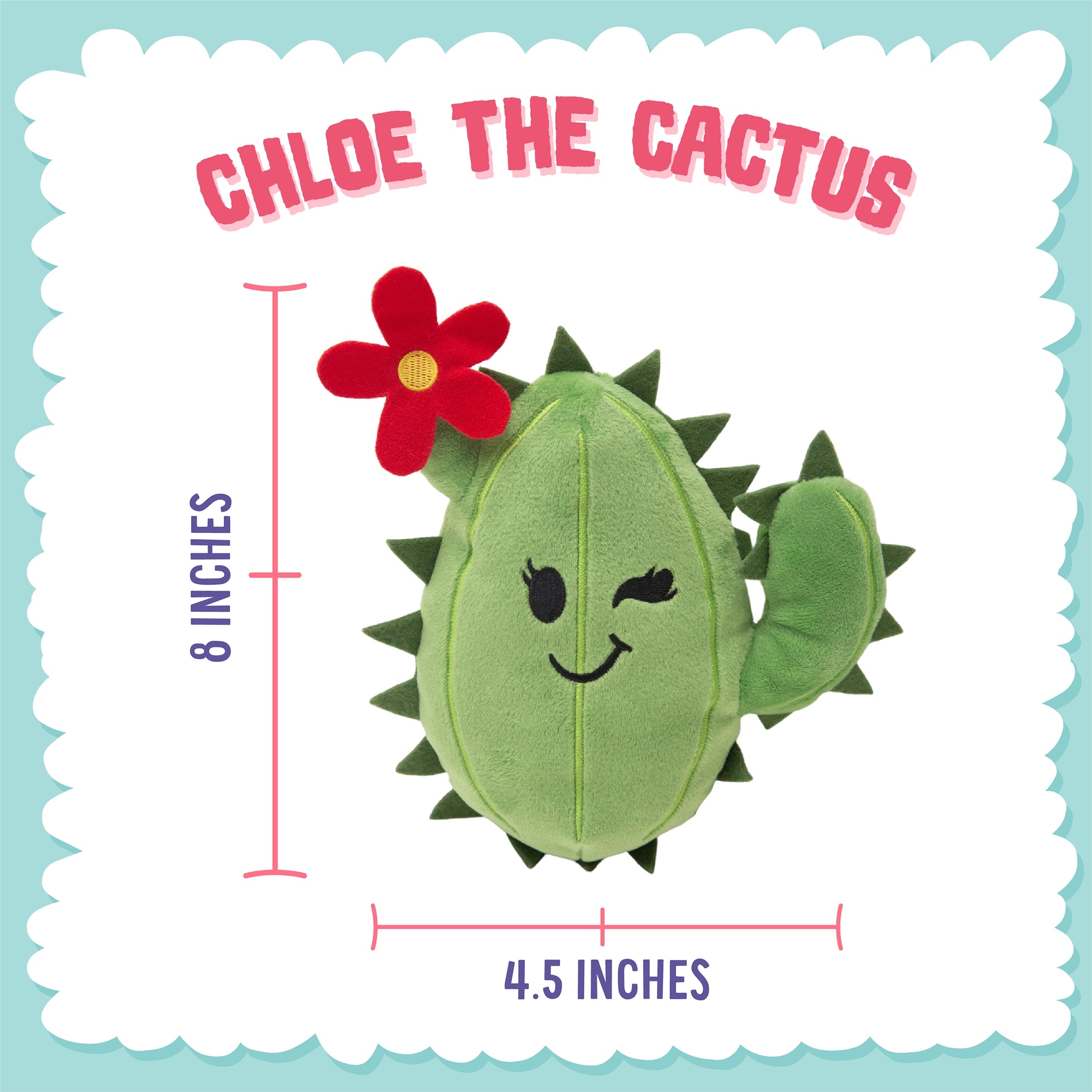 SnugArooz Chloe the Cactus Plush Dog Toy 6"
