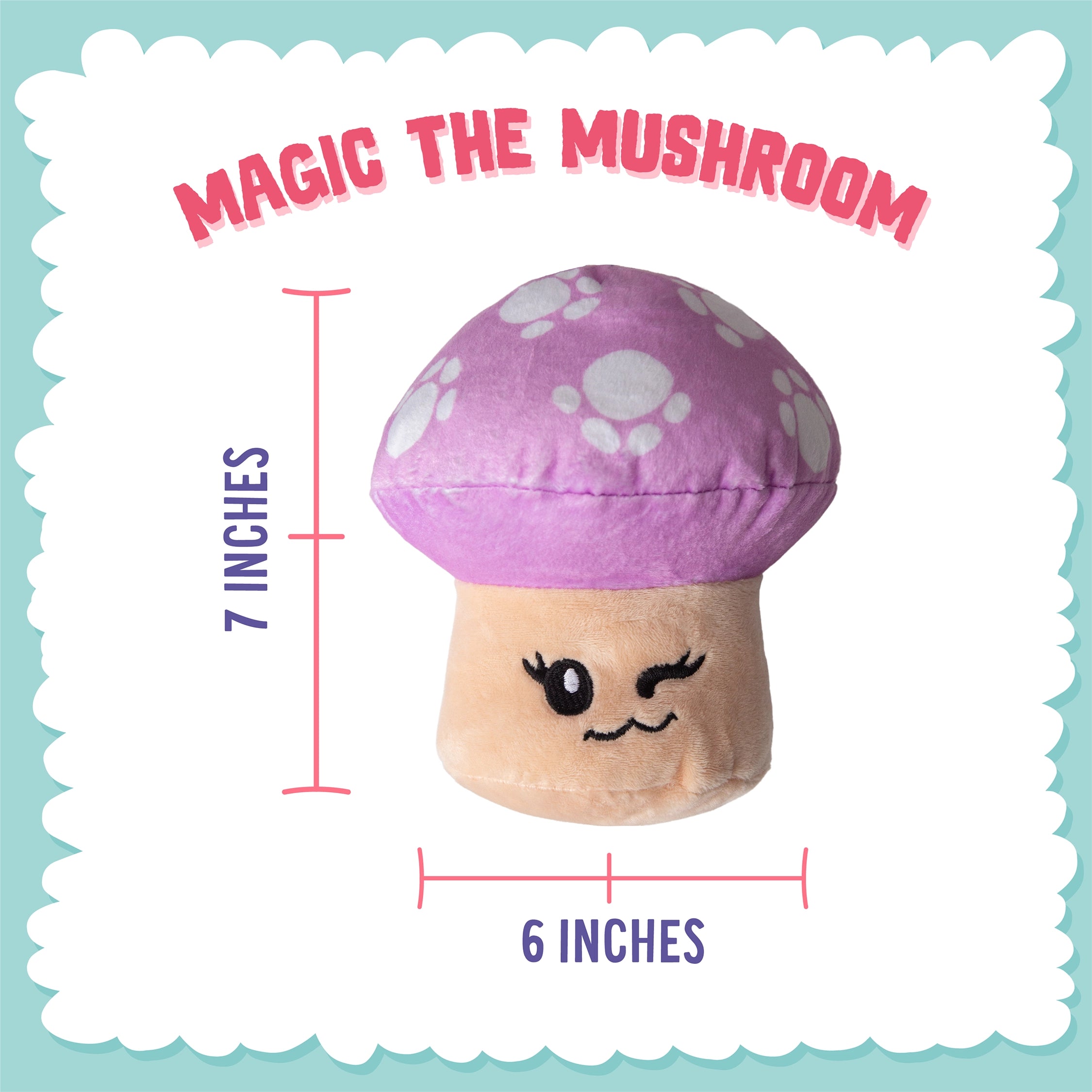 SnugArooz Magic the Mushroom Plush Dog Toy 7"