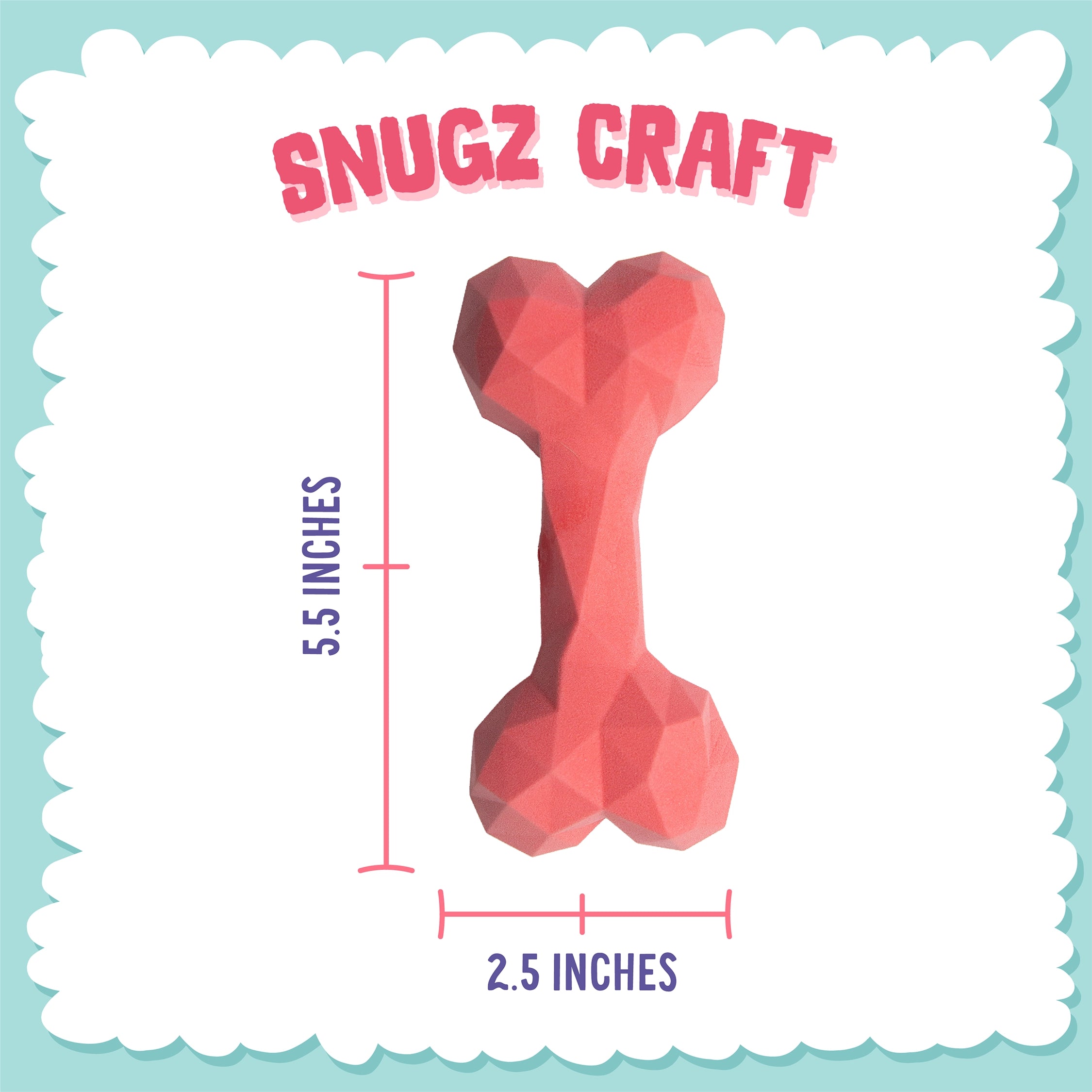 SnugArooz Snugz Craft Dog Chew Toy Pink 6.5"
